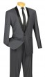 Gray Slim Fit with Black Narrow Shawl Lapel Tuxedo Prom- Wedding