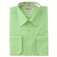 Mens Mint Green Dress Shirt French Convertible Cuff- Closeout