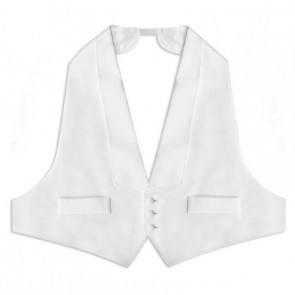 Tuxedo Vest Boys White Pique Backless Vest Only