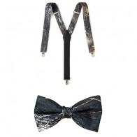Boys Camouflage Mossy Oak Suspender and Bowtie set