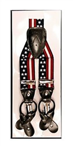 Suspenders America Flag Patriotic Clip Mens Suspenders