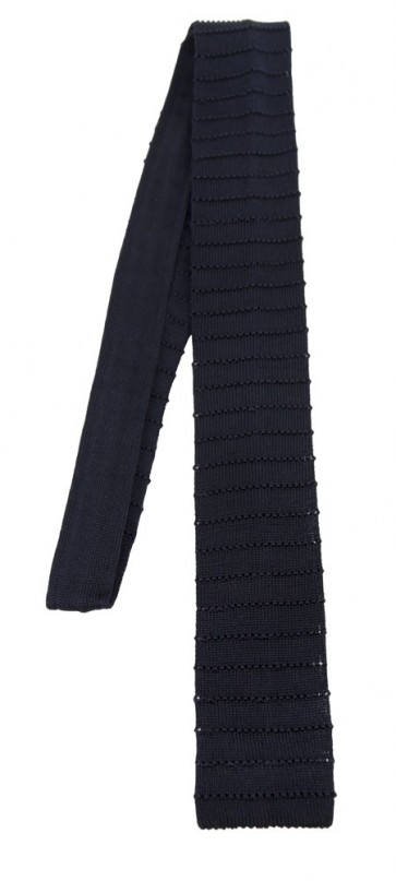 Navy Blue Silk Knit Tie Ike Behar