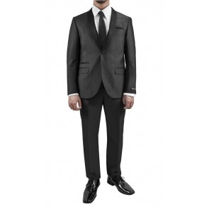 Charcoal with Black Lapel One Button Shawl Lapel Tuxedo