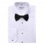 Berlioni Men's Long Sleeve Tuxedo Laydown Collar W/ Bow-tie Dress Shirt White TUXEDO SHIRT/BOWTIE. LUXURY DESIGNER FORMAL WEAR.