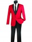 Red with Black Lapel Slim Fit Shawl Tuxedo Prom- Weddings