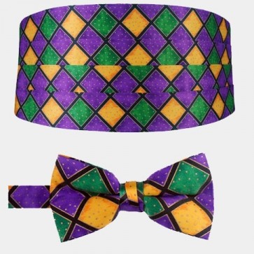 MARDI GRAS CUMMERBUND and Optional Bow Tie
