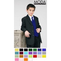 Boys BLACK Suit Color Vest Necktie Baby Toddler Youth Teen Suit