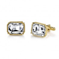 Rectangle Crystal Cuff Links