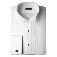 Tuxedo Shirt WHITE WING Collar All Cotton Tuxedo Shirt