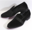 Mens New Black Couture 1901 Velvet Slip on Dress shoe with Satin Strap