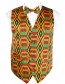 Kente Cloth African Print Vest and Bowtie 2 Piece Set