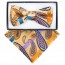 Boys Yellow Paisley Pattern Bowtie and pocket square