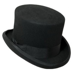 Black English Topper Hat All Wool Felt