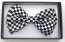 Mens Checkered  Black and White Adjustable Bowtie