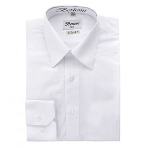 White Slim Fit Dress Shirt Convertible French Cuff