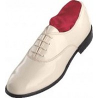 Classic IVORY Patent Leather Lace Up Tuxedo Shoes