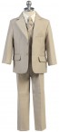 Boys Tan pin striped Suit 5 Piece- Closeout- Clearance Limited Inventory