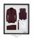 Perry Ellis boys 5 Piece 2 Button Notch Suit Burgundy