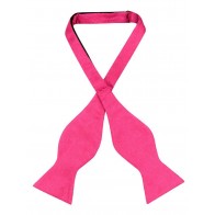 Mens Paisley Satin Self tie Bowtie Hot Pink 