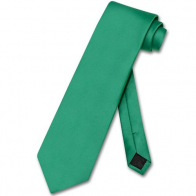 Mens Overstock Emerald Green Self tie Necktie Closeout- Christmas Green