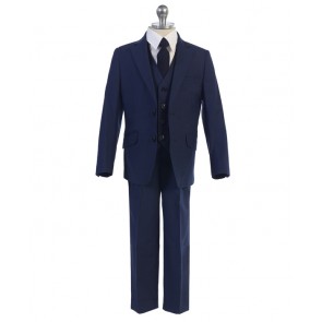 Boys Suit Slight Checkered Pattern Notch Suit Boys