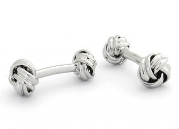 Cufflinks TWO SIDED LOVE KNOTS Cuff Links Silver