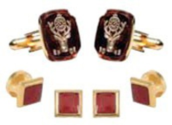 Elks Insignia Cufflinks and Ruby Studs