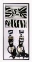 Zebra Print Mens Suspenders, Bowtie and Pocket Square Set- Quinceaneras-proms-