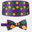 MARDI GRAS CUMMERBUND and Optional Bow Tie