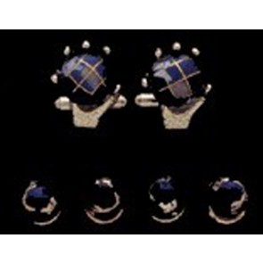 Cufflinks and Studs HANDS HOLDING GLOBE Cuff Links Set
