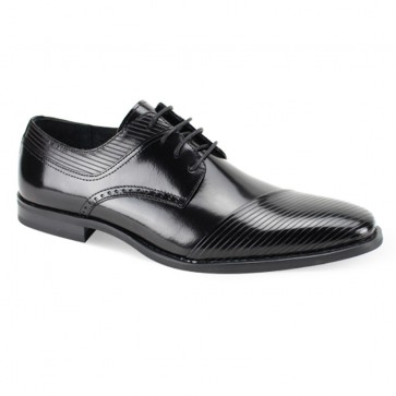 Frazer Men's Black Stripe Cap-toe Dress Shoe