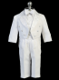 Boys White tails Tuxedo with Paisley Patttern Lapel- Vest- Bowtie