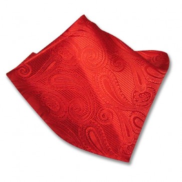 Paisley Red Pattern Satin Pocket Square