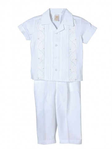 Boys Guayabera Shirt and Pant Set