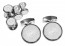Tateossian Rotondo Guilloch Cufflinks in Silver Rhodium Plated
