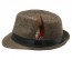 Fedora Hat  DARK COFFEE Black Banded  with Feather