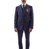 Tallia Wool Suit 3 Piece Set with Matching Vest Cobalt Blue