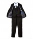 Perry Ellis boys 5 Piece 2 Button Notch Suit Black