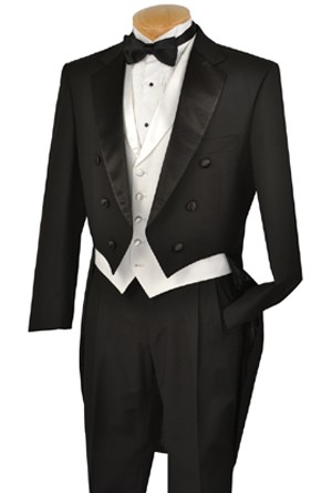 Tails Mens Black Microfiber Tuxedo Tailcoat