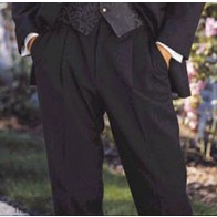 Tuxedo Trousers BLACK all Wool Pleated Adjustable Pants