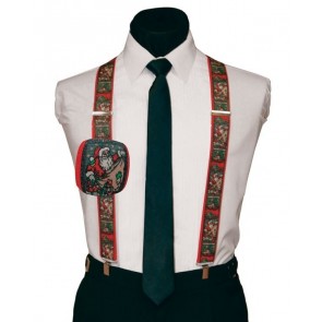 Santa Claus  Holiday Christmas Suspenders X-Mas Kris Kringle