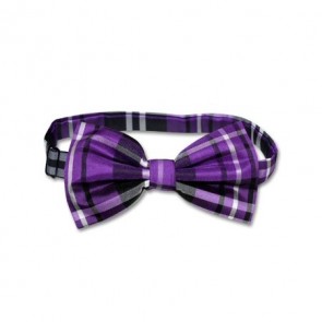 Purple plaid bowtie 