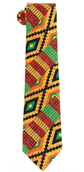 Kente Cloth African Patterned Self tie Necktie Mens For Kwanzaa