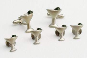 Cufflinks and Studs Frosted Martini Glasses