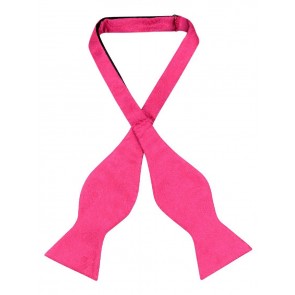 Mens Paisley Satin Self tie Bowtie Hot Pink