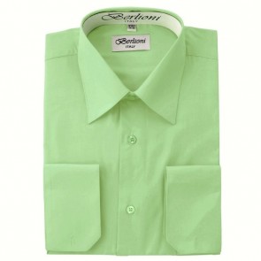 Mens Mint Green Dress Shirt French Convertible Cuff- Closeout