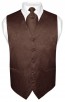Mens Paisley Tone On Tone Brown Vest with Tie Set