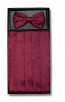 Mens Burgundy Paisley Pattern Cummerbund and Bowtie Set with Self tie Bowtie Option