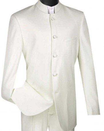 Mens New Ivory Mirage Mandarin Collar Tuxedo Set