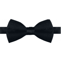 Mens Black Poplin Poly Pre tied bowtie Non Shinny 